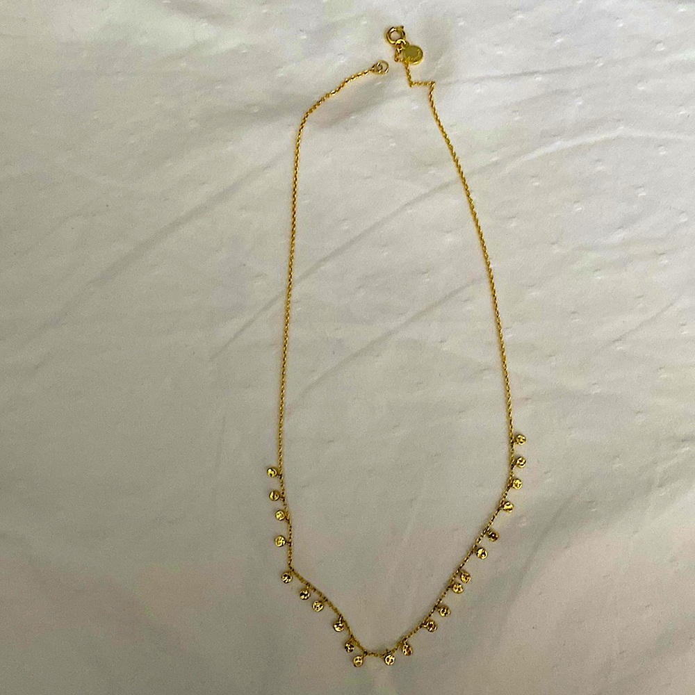 Gold Gorjana necklace. 16 inch length